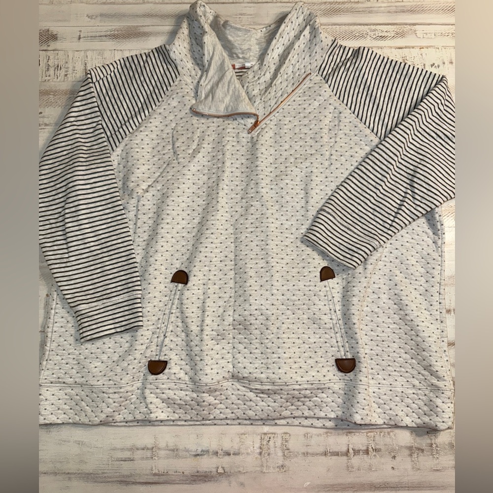 Maurices White and Black Striped Sweater